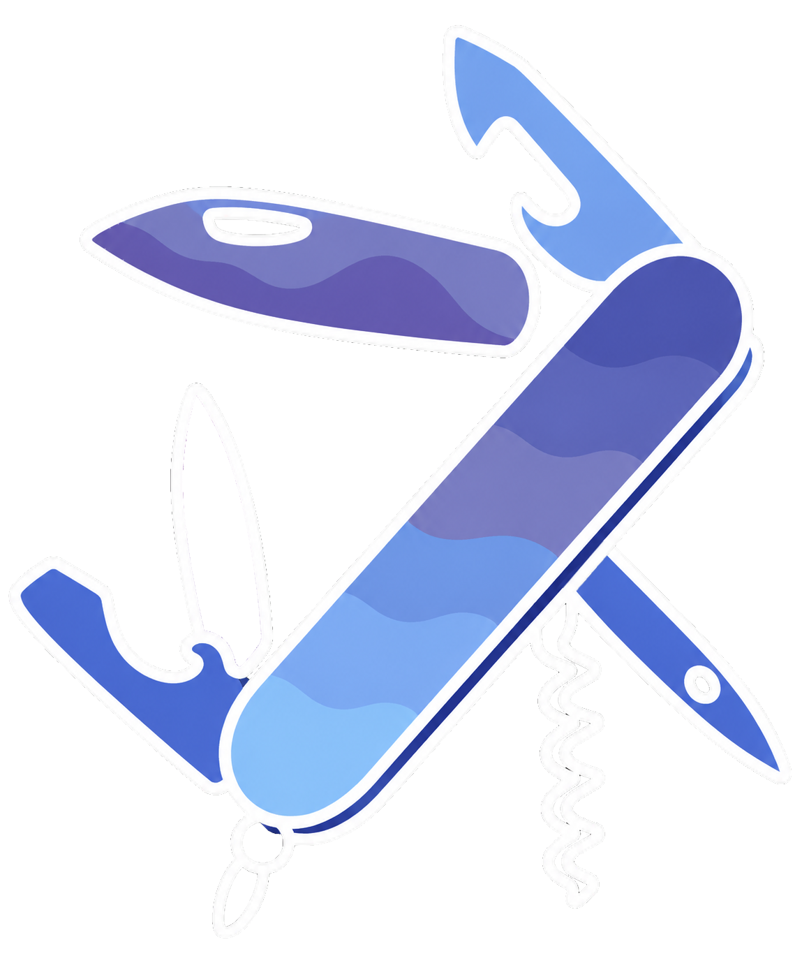Illustration: a pocket multi-tool with several blades open — the Build Kit's skills in one download