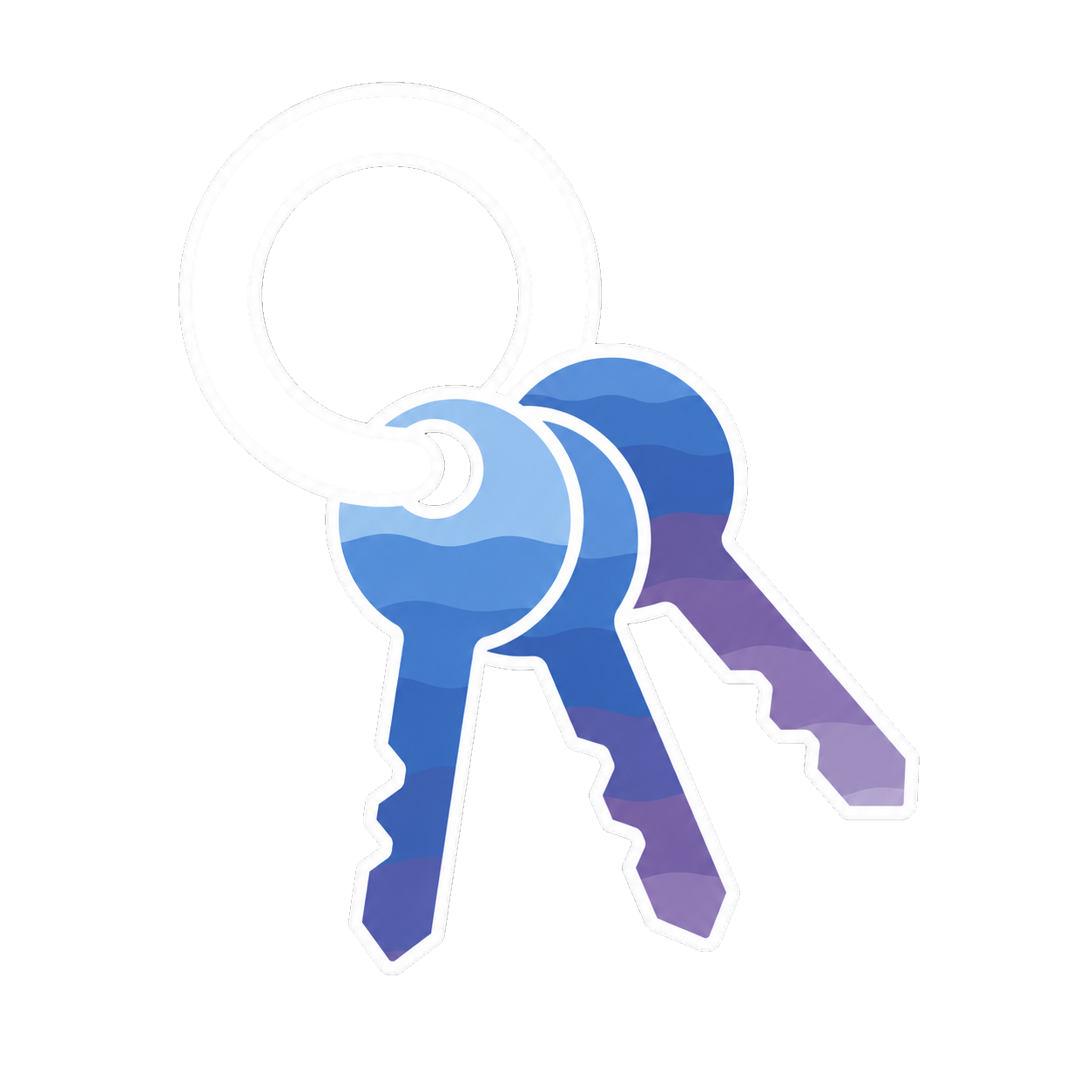 Illustration: a ring of three keys, standing for a site whose files are yours and backed up under your own account