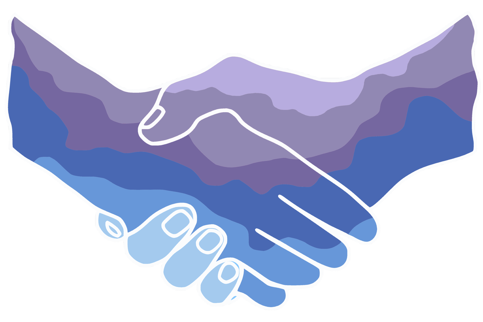Illustration: two hands in a handshake, standing for a referral that ends with your website