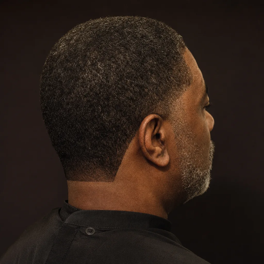 Classic crew cut with squared neckline