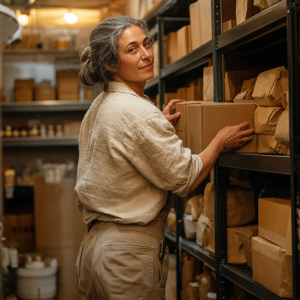 Jo Marsh, in the Stockwell stockroom