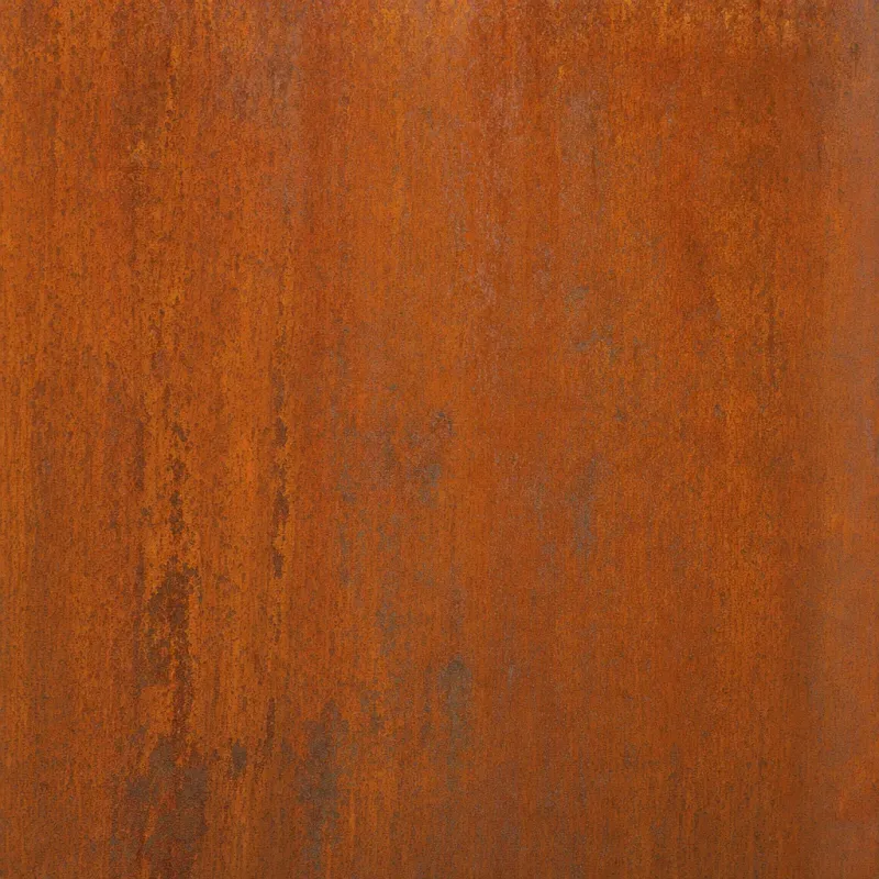 Weathered corten steel panel with rust patina