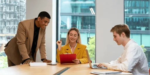 Team working together on a laptop