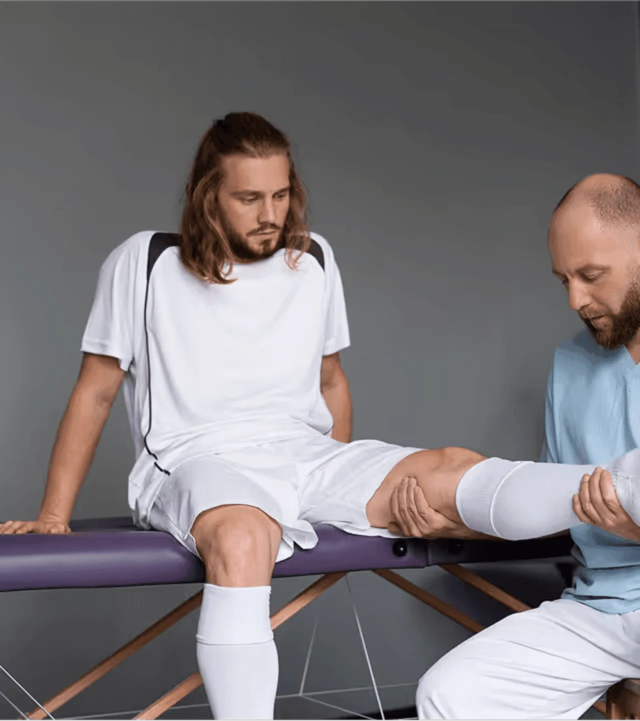 Close manual therapy work on a client in pain