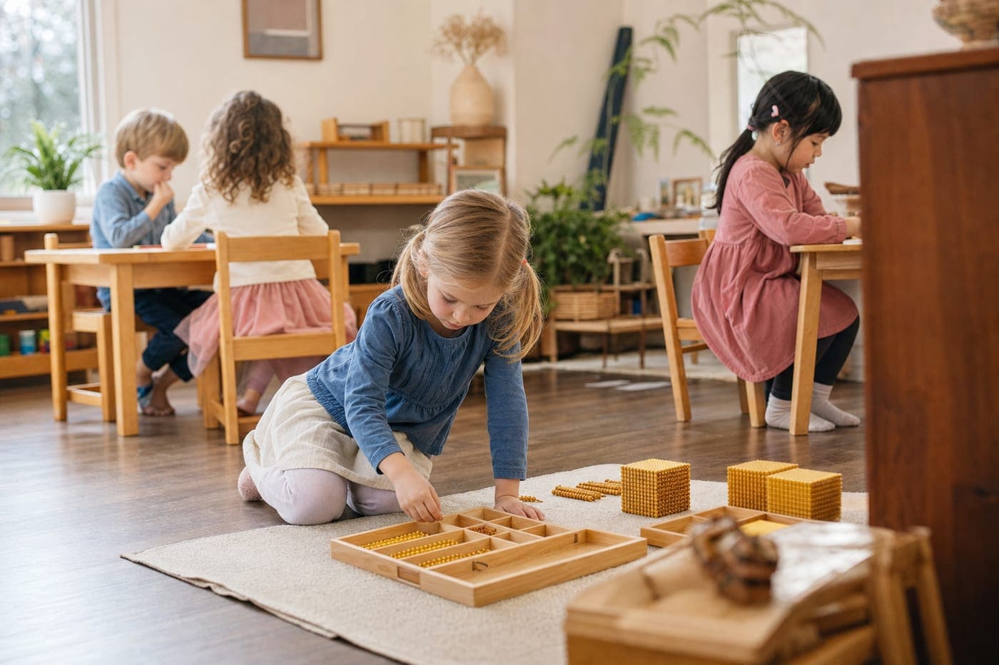 Primary children at work in the Cassia House primary room