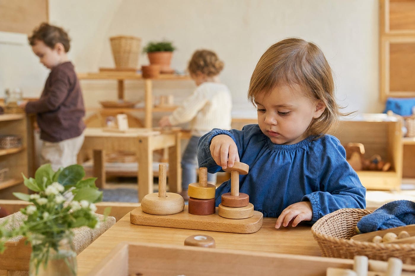 Toddlers working in the Cassia House toddler community