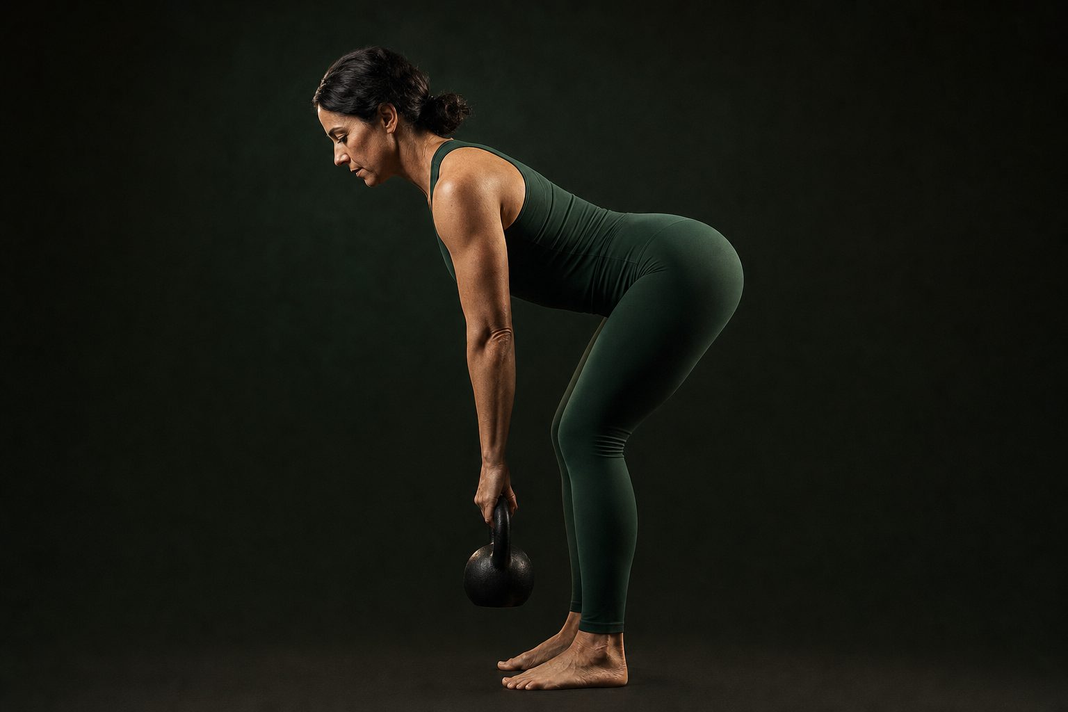 Phase 01 — Load: Hips back, spine long — the chain loads like a spring.