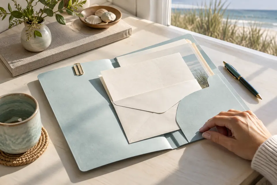 A physical folder of property records.