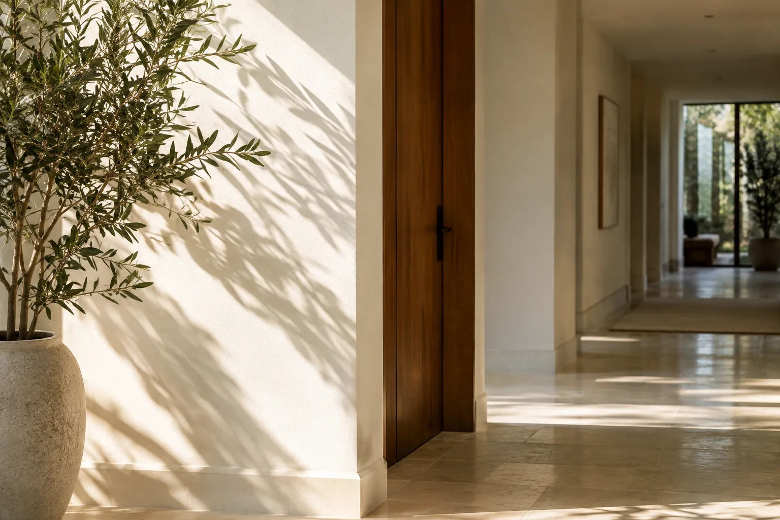 Natural light across a quiet practice doorway.